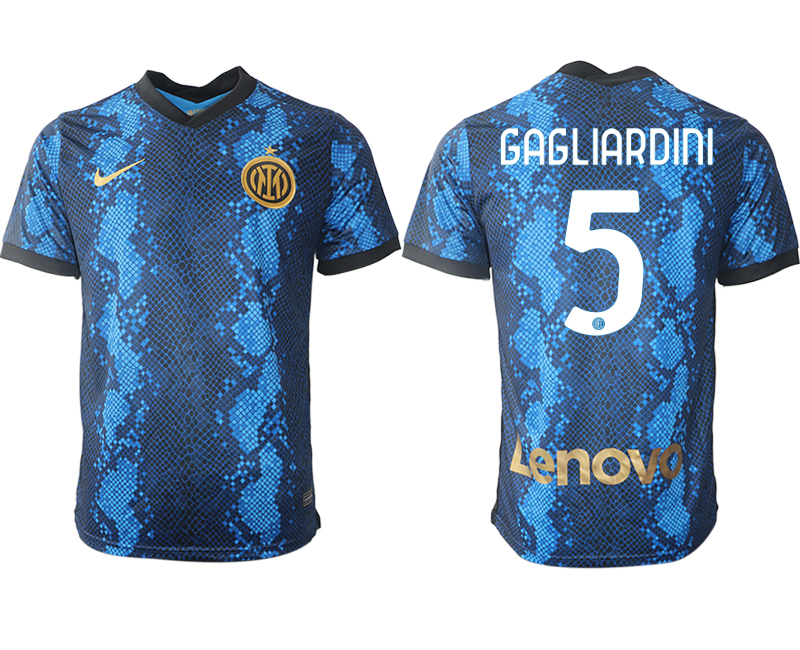 Men 2021-2022 Club Inter Milan home blue aaa versio #5 Nike Soccer Jersey->inter milan jersey->Soccer Club Jersey